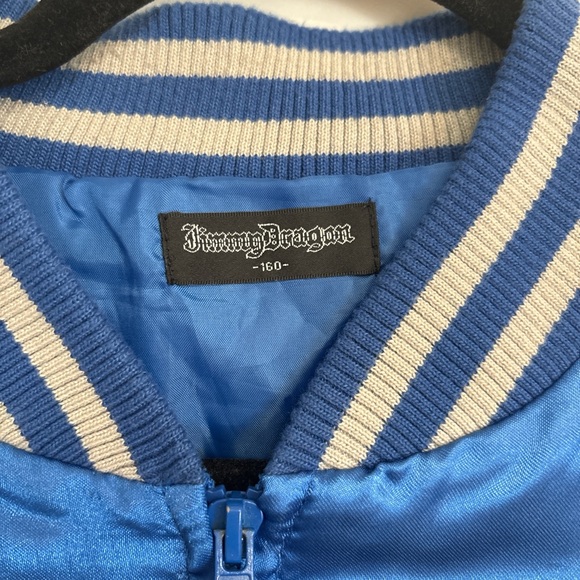 Jimmy Dragon Boys Souvenir Jacket Japan size 160 (10) Blue Dragon Satin Bomber - Picture 5 of 8